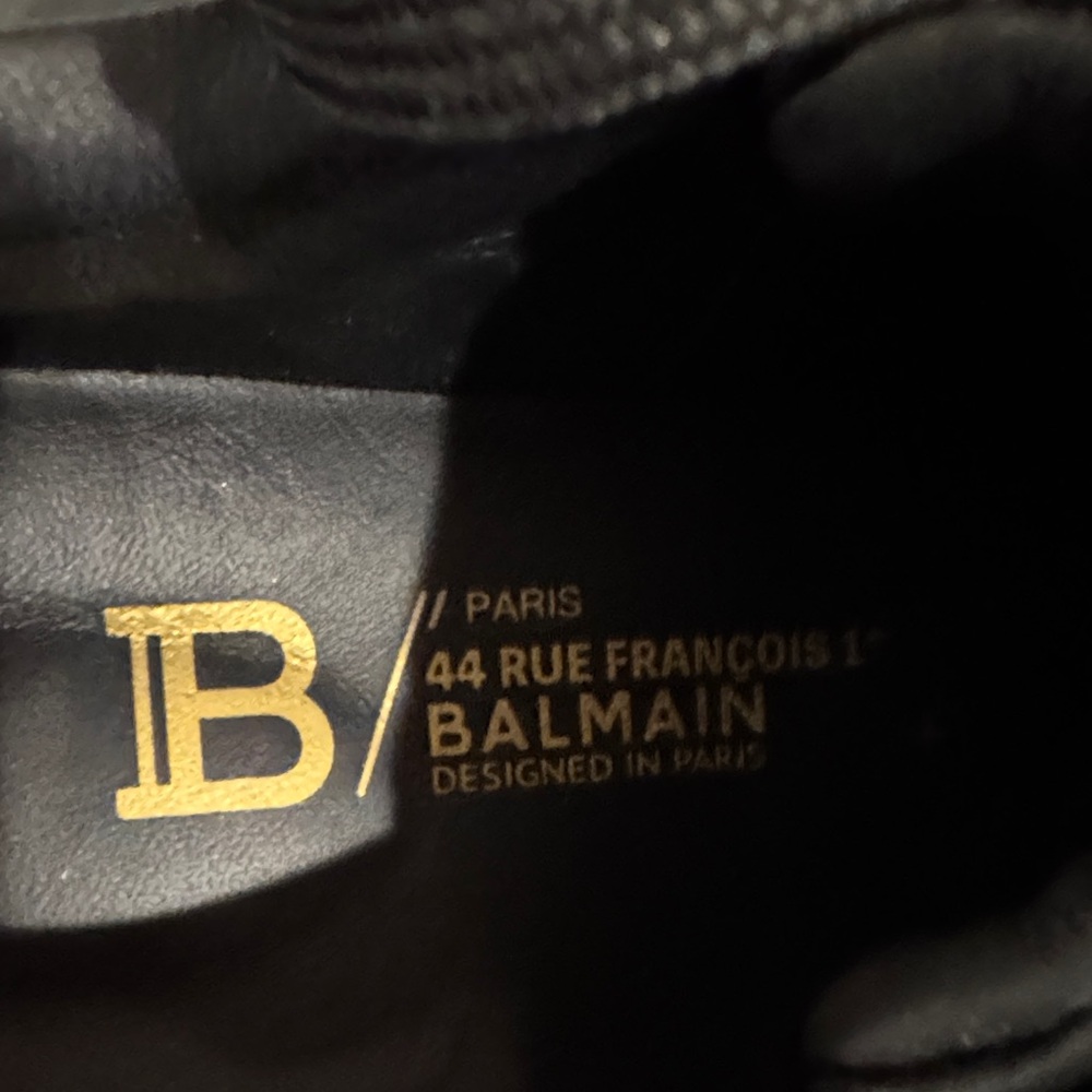 Balmain Black and Gold Accent Sneakers B-Court Flip sneakers in calfskin - Picture 8 of 16